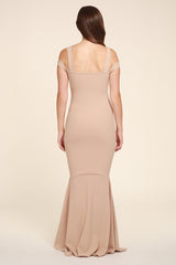 Honor Gold Evie Nude Maxi Dress in Nude