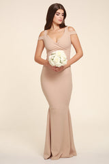 Honor Gold Evie Nude Maxi Dress in Nude