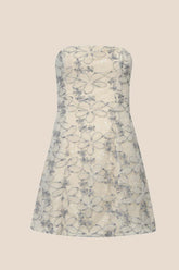 Floral Strapless A-line Short Dress