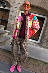 Leopard Barrel Jean