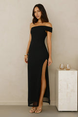 Berry Fresh Mesh One Shoulder Maxi Dress