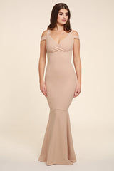 Honor Gold Evie Nude Maxi Dress in Nude