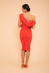 Janus dress in sunset orange