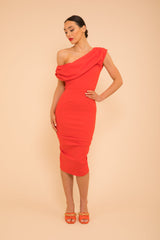 Janus dress in sunset orange